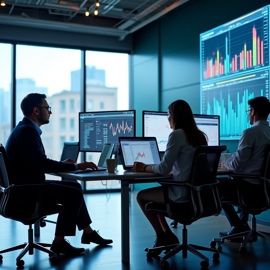 Equipo BancoGuía en oficina moderna